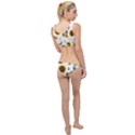 Nature Honeybee Sunflower Leaves Leaf Seamless Background The Little Details Bikini Set View2