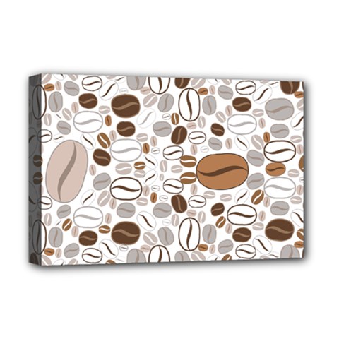 Brown Coffee Beans Pattern Deluxe Canvas 18  X 12  (stretched)