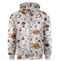 Brown Coffee Beans Pattern Men s Zipper Hoodie