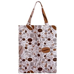 Brown Coffee Beans Pattern Zipper Classic Tote Bag