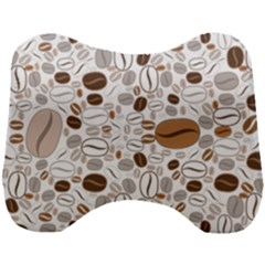 Brown Coffee Beans Pattern Head Support Cushion by Jancukart