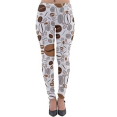 Brown Coffee Beans Pattern Lightweight Velour Leggings