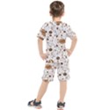 Brown Coffee Beans Pattern Kids  Tee and Shorts Set View2