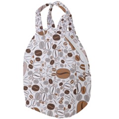 Brown Coffee Beans Pattern Travel Backpacks by Jancukart