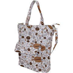 Brown Coffee Beans Pattern Shoulder Tote Bag