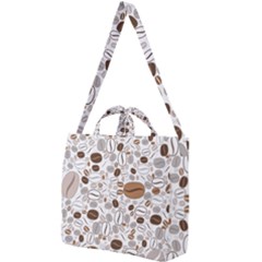 Brown Coffee Beans Pattern Square Shoulder Tote Bag