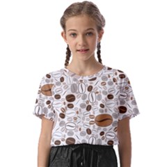 Brown Coffee Beans Pattern Kids  Basic Tee by Jancukart