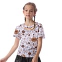 Brown Coffee Beans Pattern Kids  Front Cut Tee View2