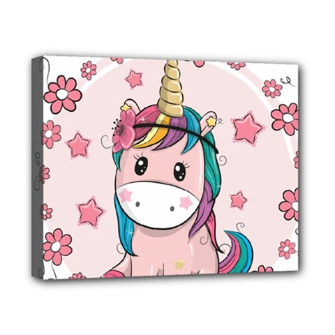 Cartoon Unicorn Fantasy Canvas 10  X 8  (stretched)