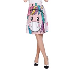 Cartoon Unicorn Fantasy A-line Skirt