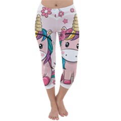 Cartoon Unicorn Fantasy Capri Winter Leggings 