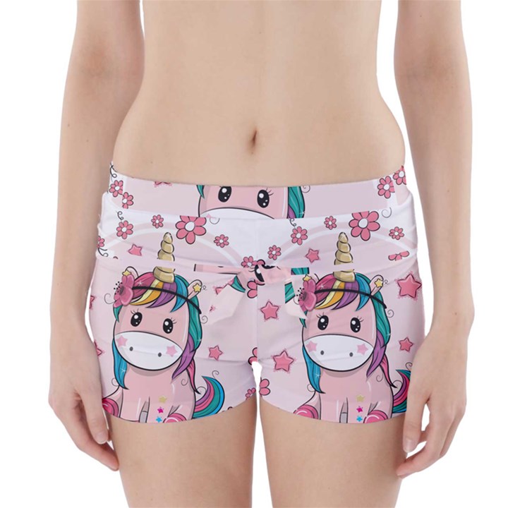 Cartoon Unicorn Fantasy Boyleg Bikini Wrap Bottoms