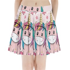 Cartoon Unicorn Fantasy Pleated Mini Skirt by Jancukart