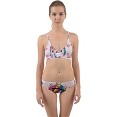 Cartoon Unicorn Fantasy Wrap Around Bikini Set