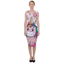 Cartoon Unicorn Fantasy Sleeveless Pencil Dress by Jancukart