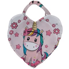 Cartoon Unicorn Fantasy Giant Heart Shaped Tote