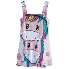 Cartoon Unicorn Fantasy Kids  Layered Skirt Swimsuit