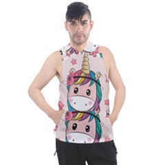 Cartoon Unicorn Fantasy Men s Sleeveless Hoodie by Jancukart