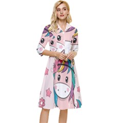 Cartoon Unicorn Fantasy Classy Knee Length Dress