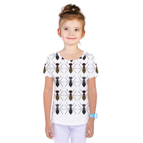 Ant Insect Pattern Cartoon Ants Kids  One Piece Tee by Ravend