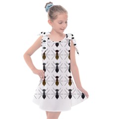 Ant Insect Pattern Cartoon Ants Kids  Tie Up Tunic Dress by Ravend