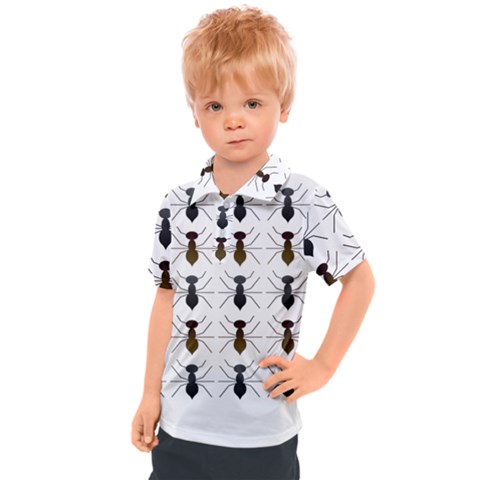 Ant Insect Pattern Cartoon Ants Kids  Polo Tee by Ravend