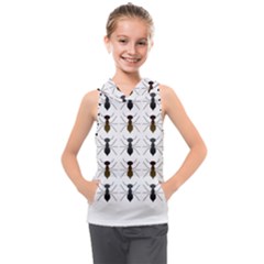 Ant Insect Pattern Cartoon Ants Kids  Sleeveless Hoodie by Ravend