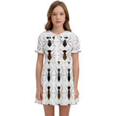 Ant Insect Pattern Cartoon Ants Kids  Sweet Collar Dress by Ravend