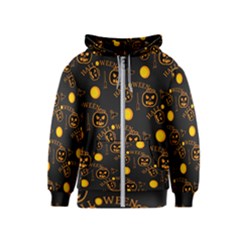 Halloween Background Pattern Kids  Zipper Hoodie by Ravend