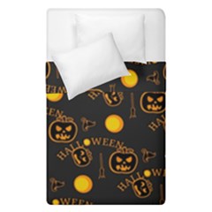 Halloween Background Pattern Duvet Cover Double Side (single Size) by Ravend