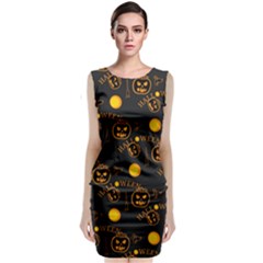 Halloween Background Pattern Classic Sleeveless Midi Dress by Ravend