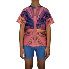 Pattern Colorful Background Abstarct Kids  Short Sleeve Swimwear by Ravend