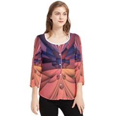 Pattern Colorful Background Abstarct Chiffon Quarter Sleeve Blouse by Ravend