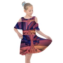 Pattern Colorful Background Abstarct Kids  Shoulder Cutout Chiffon Dress by Ravend