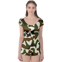 Camouflage Print Pattern Boyleg Leotard  by Ravend