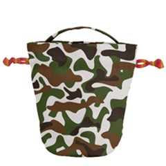 Camouflage Print Pattern Drawstring Bucket Bag by Ravend