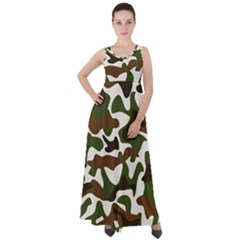 Camouflage Print Pattern Empire Waist Velour Maxi Dress by Ravend