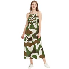 Camouflage Print Pattern Boho Sleeveless Summer Dress by Ravend