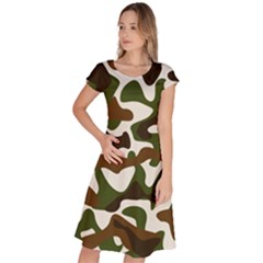 Camouflage Print Pattern Classic Short Sleeve Dress by Ravend