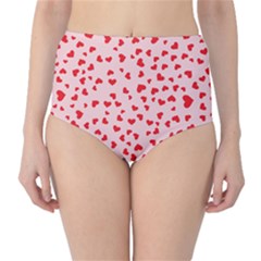 Hearts Valentine Heart Pattern Classic High-waist Bikini Bottoms by Ravend