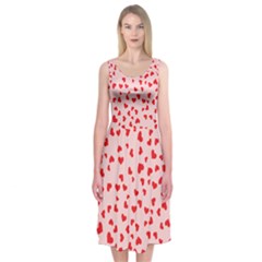 Hearts Valentine Heart Pattern Midi Sleeveless Dress by Ravend