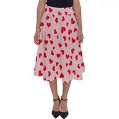 Hearts Valentine Heart Pattern Perfect Length Midi Skirt by Ravend