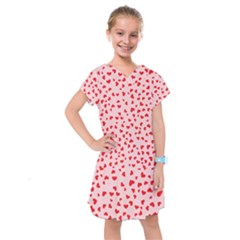 Hearts Valentine Heart Pattern Kids  Drop Waist Dress by Ravend