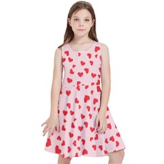 Hearts Valentine Heart Pattern Kids  Skater Dress by Ravend