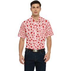 Hearts Valentine Heart Pattern Men s Short Sleeve Pocket Shirt  by Ravend