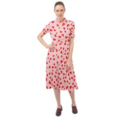 Hearts Valentine Heart Pattern Keyhole Neckline Chiffon Dress by Ravend