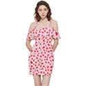 Hearts Valentine Heart Pattern Shoulder Frill Bodycon Summer Dress View3