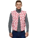 Hearts Valentine Heart Pattern Men s Short Button Up Puffer Vest	 View1