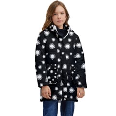 Pattern Girly Diamond Princess Kid s Hooded Longline Puffer Jacket by Ravend