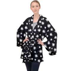 Pattern Girly Diamond Princess Long Sleeve Velvet Kimono  by Ravend